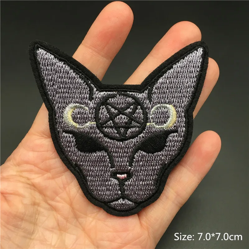 Wolf Patches for Clothing Stripe Appliques Black Embroidery Punk Badges Sewing Clothes Stickers Iron on Patches Decoration