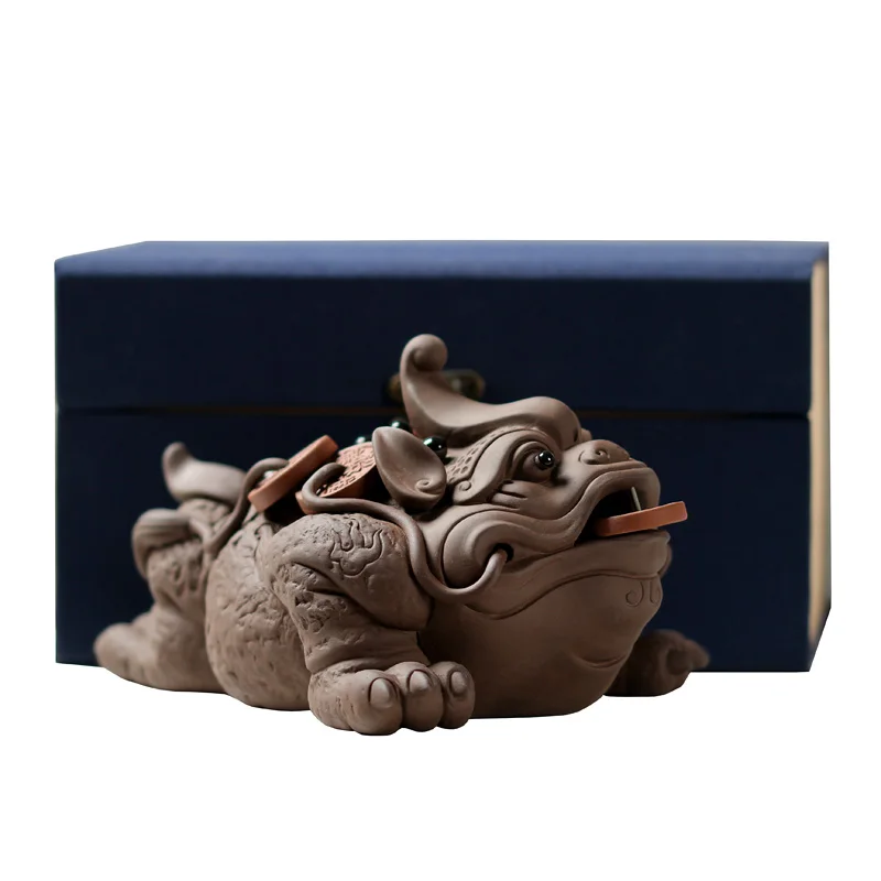 three legged Golden Toad tea pet pure manual can raise high-quality tea, play tea table, recruit wealth toad ornaments