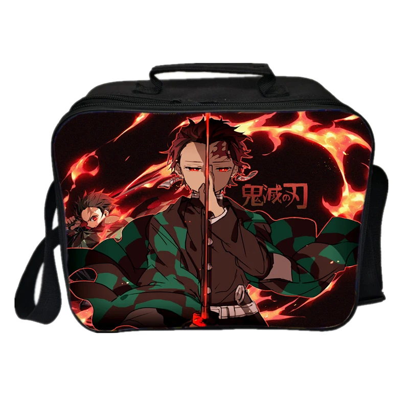 Anime Demon Slayer Lunch Bag Worker Students Kimetsu No Yaiba Lunch Box Child Cooler Bag Picnic Insulation Bag