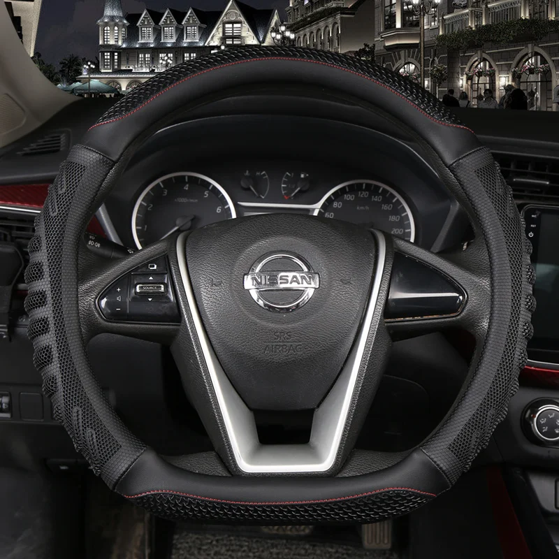 D Shape Car Steering Wheel Cover PU Leather For Nissan Qashqai J11 Nissan X-trail T32 Golf 7 Tiguan 2019 2020 Kia Optima K5 2021