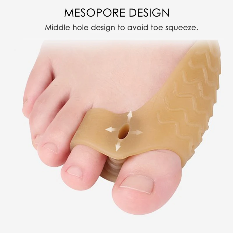 2pcs/1Pair Silicone Gel Foot Big Toes Separator Two Hole Thumb Valgus Protector Bunion adjuster Hallux Valgus Guard Feet Care