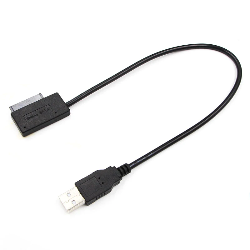 USB 2.0 To Mini Sata II 7+6 13Pin Adapter Converter Cable For Laptop CD DVD ROM Slimline Drive