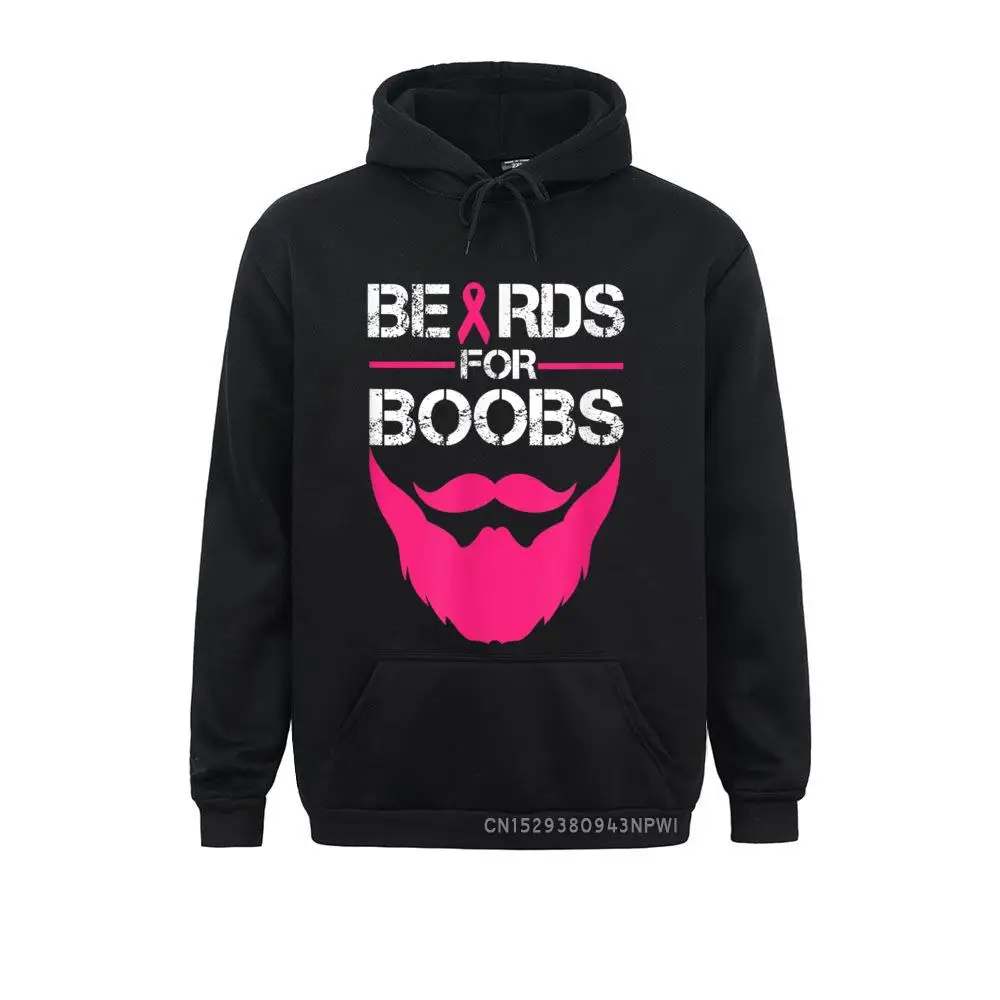 Beards For Boobs Tee Support Breast Cancer Pullover Gift Hoodies 2021 Cosie Long Sleeve Mens Sweatshirts Holiday Clothes