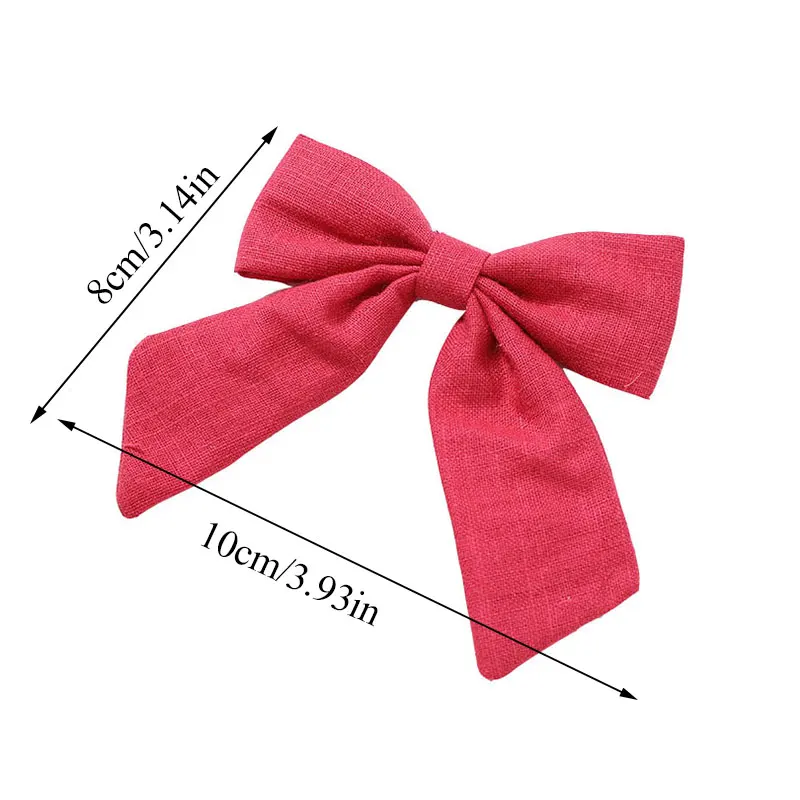 1PC Cotton Linen Solid Color Long Tail Bow Hair Clips Barrettes Hairpins Grips Girls Women Cute Sweet Hair Accessories Headwear