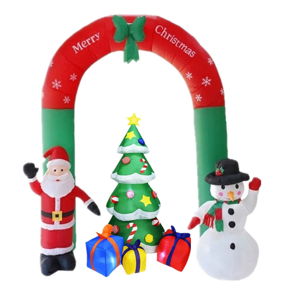 1Set New Year Merry Christmas Decor for Home Outdoor Winter Party Gingerbread Snowman Santa Claus Christmas Tree Inflatable Arch