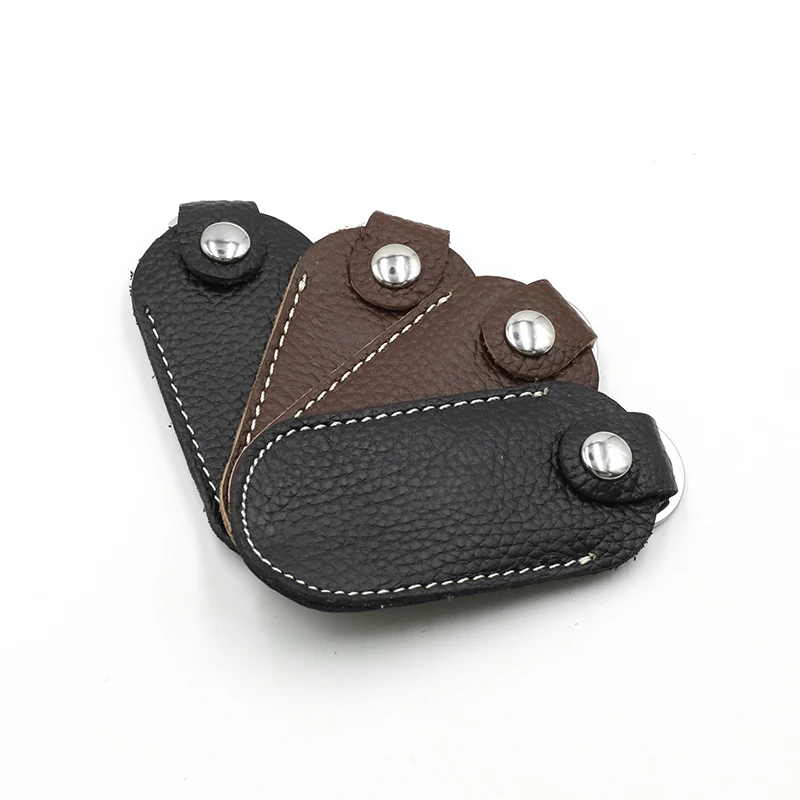 Genuine Leather U Disk Hasp Storage Bags Protective Cover Key Holder Black Bag Cases for USB Flash Drive Pen Drive Pendrives