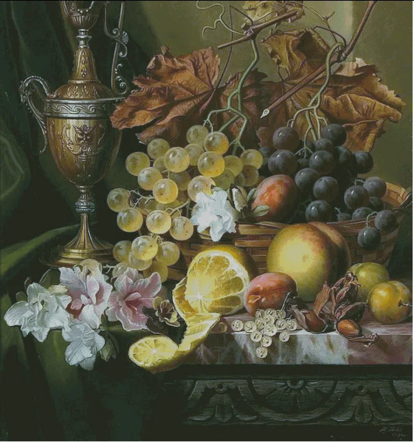 Still life Fruit kit punto croce di grande formato ricamo 14CT ricamo non stampato decorazione fatta a mano fai da te contata di alta qualità
