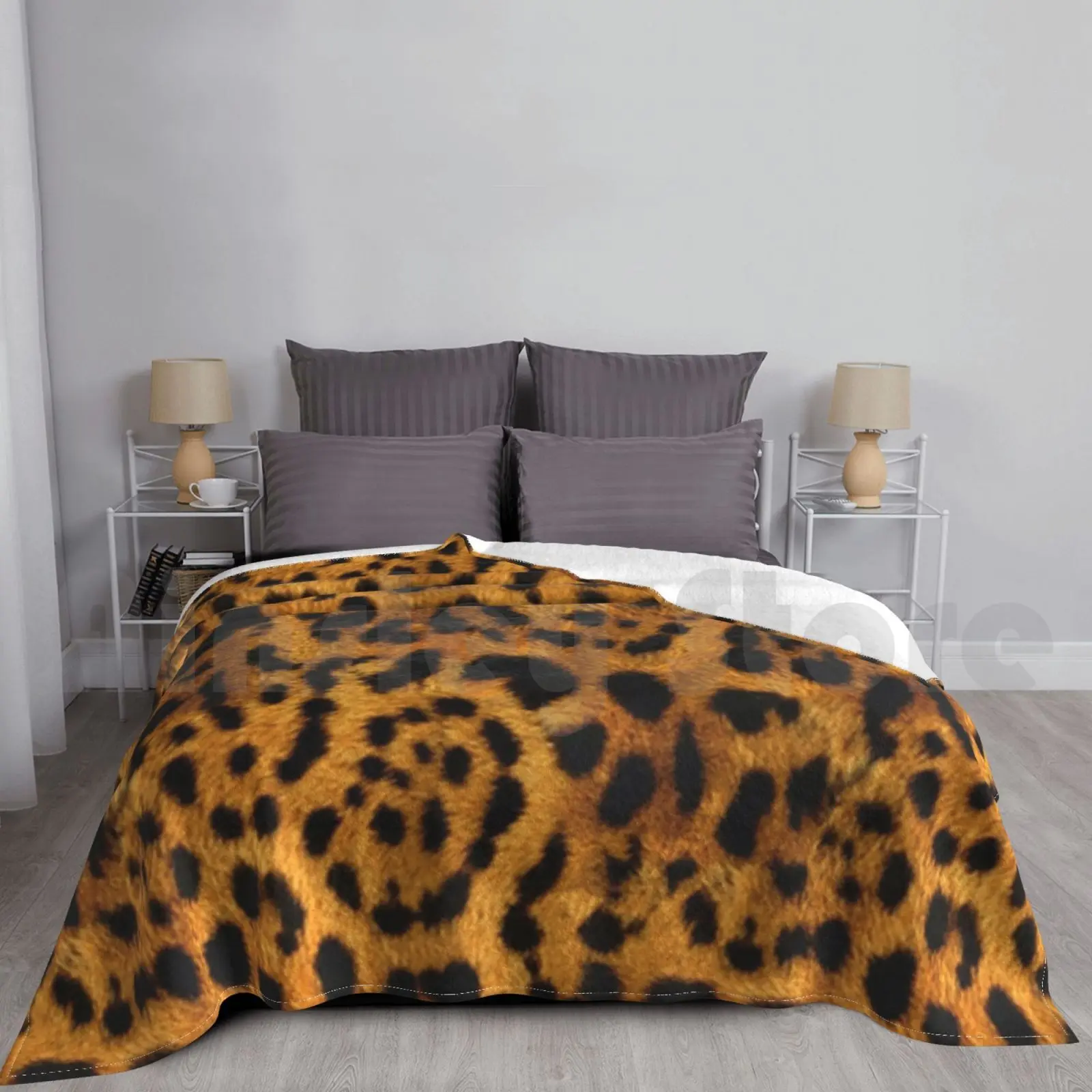 Brown Leopard Skin Print Blanket Fashion Custom Brown Leopard Skin Brown Leopard Spots Leopard Brown Animal Skin