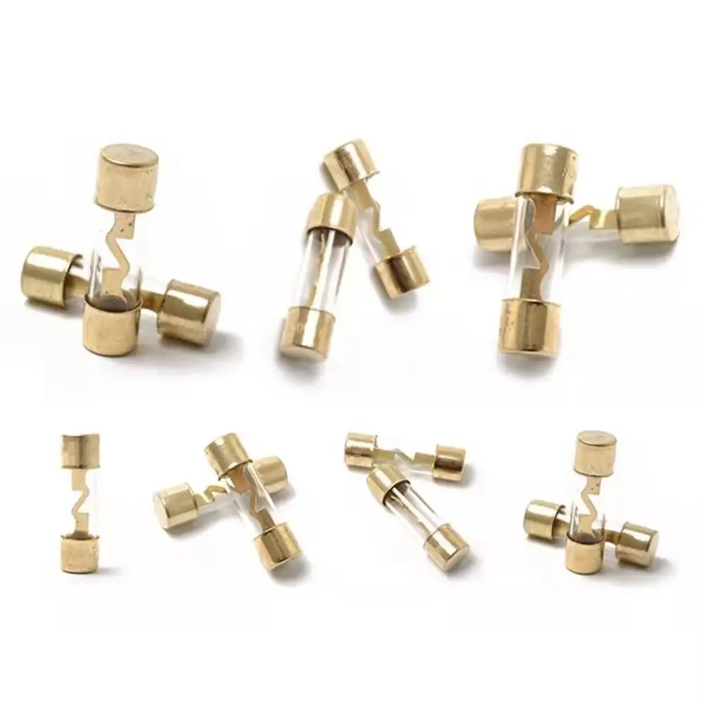 

5 шт. 10*38 мм позолоченные стеклянные предохранители AGU, комплект автомобильных аудиоусилителей 10A 15A 20A 25A 30A 40A 50A 60A 70A 80A 100A