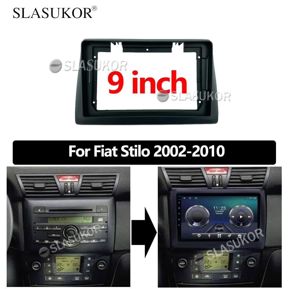 

9 inch Android Car For Fiat Stilo 2002 2003 2004 2005 2006 2007 2008 - 2010 Dash Panel Frame Trim Installation Kit Cabus Cable