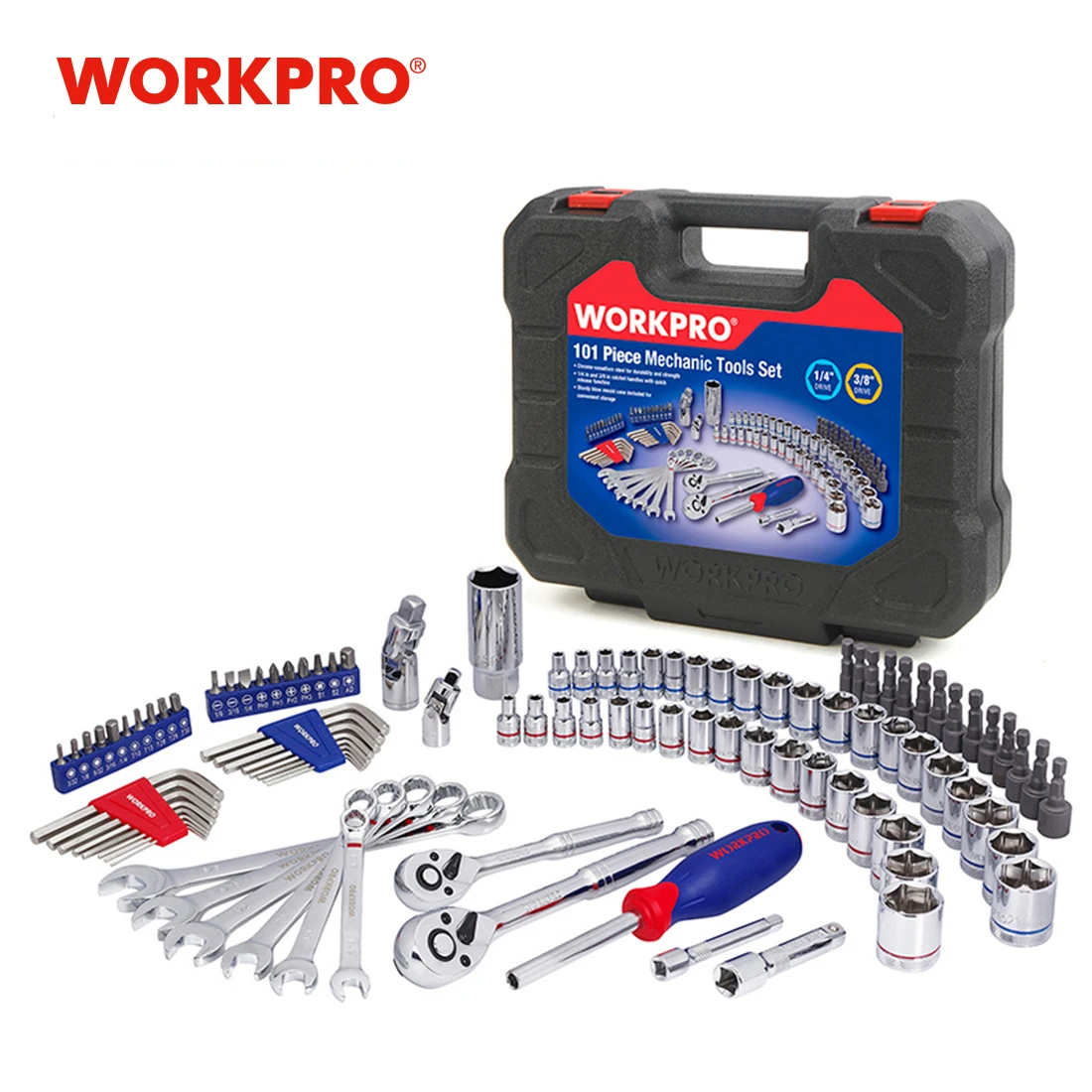 WORKPRO 101 Máy Tính Cơ Khí Dụng Cụ Gia Dụng Cụ Dụng Cụ Sửa Xe Ổ Cắm Bộ Bánh Răng Cờ Lê Cờ Lê