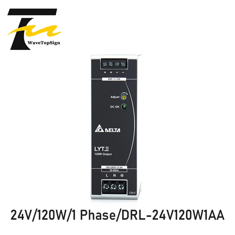 WaveTopSign DIN Rail Type Switching Power Supply DRL-24V120W1AA 24V 120W 1 Phase