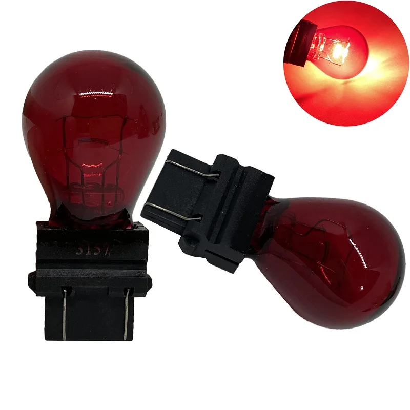 1pcs T25 3156 3157 P27W 12V 27W clear car external Turn signal Lights bulb halogen lamp high quality Amber white Red