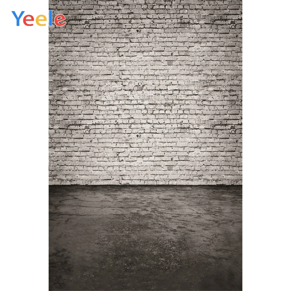 Yeele Grunge Tường Gạch Họa Tiết Đen Tầng Cảnh Bé Chân Dung Thú Cưng Búp Bê Hình Phông Nền Chụp Ảnh Nền Cho Studio Ảnh