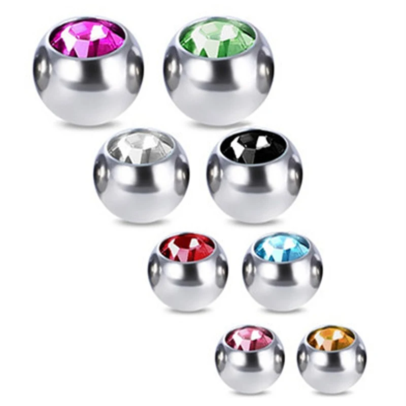 10PCS Mix Color 5mm Balls Stainless Steel Piercing Navel DIY Jewelry Tongue Belly Navel Rings Body Jewelry Piercing Accessories