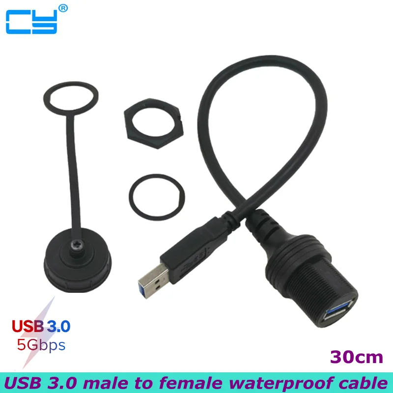 

5Gpbs USB 3.0 male to female high-speed embedded dashboard extension cable for cars, trucks, motorcycles, ships 30cm