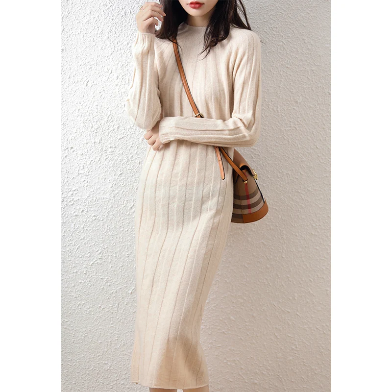 

Ladies Elegant Dress, High-End Pure Wool For Autumn And Winter, Long-Selling Fashion Long Skirts That Look Good Over The Knee