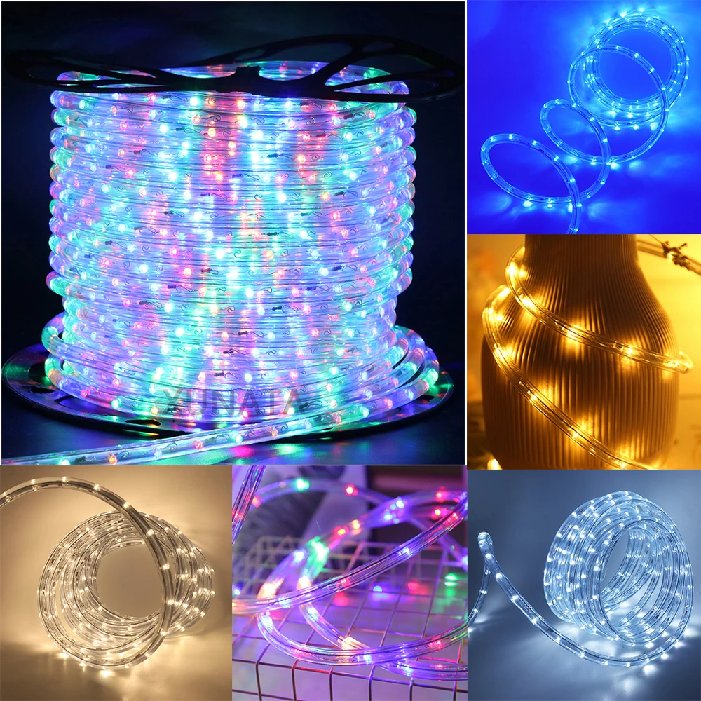 220V LED Strip Waterproof Neon Strip LED Light Christmas Outdoor Rainbow Tube Rope Light Led Strip