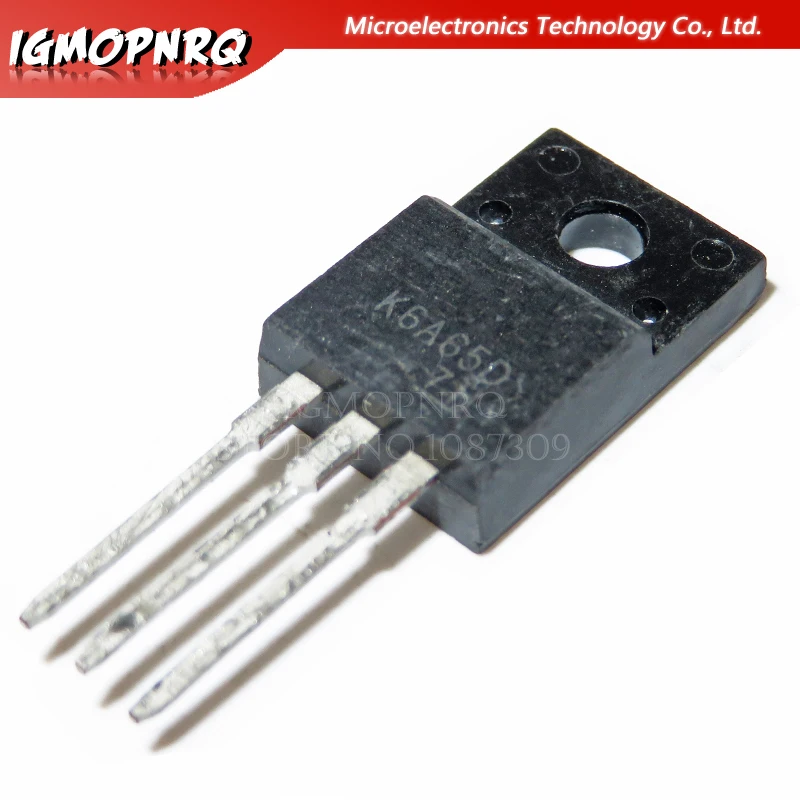 10pcs TK6A65D K6A65D TO-220 MOSFET N-Ch FET 650V 4.0s IDSS 10 uA .95 Ohm New original