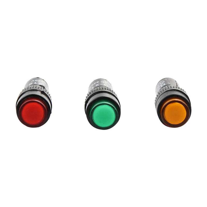 Signal-Lamp Indicator Light-Pilot Power Neon Bulb Type Red / Green / Yellow 12V 24V 220V 10mm Mounting Hole Diameter 2 Pins