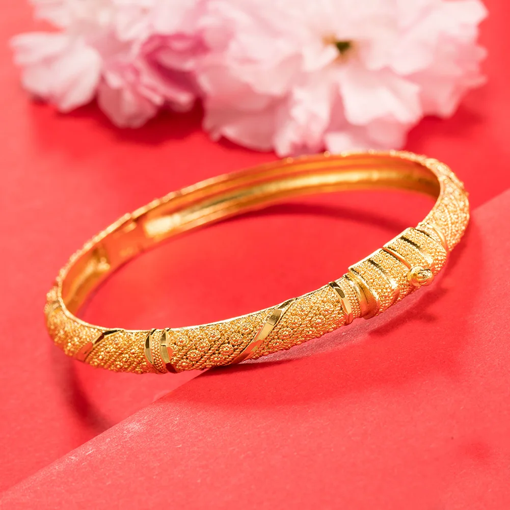 

1Pcs Braclet Luxury Gold Color Jewelry Bangles indian Ethiopian African for Women Dubai Bracelet Party wedding Gifts Adjustable