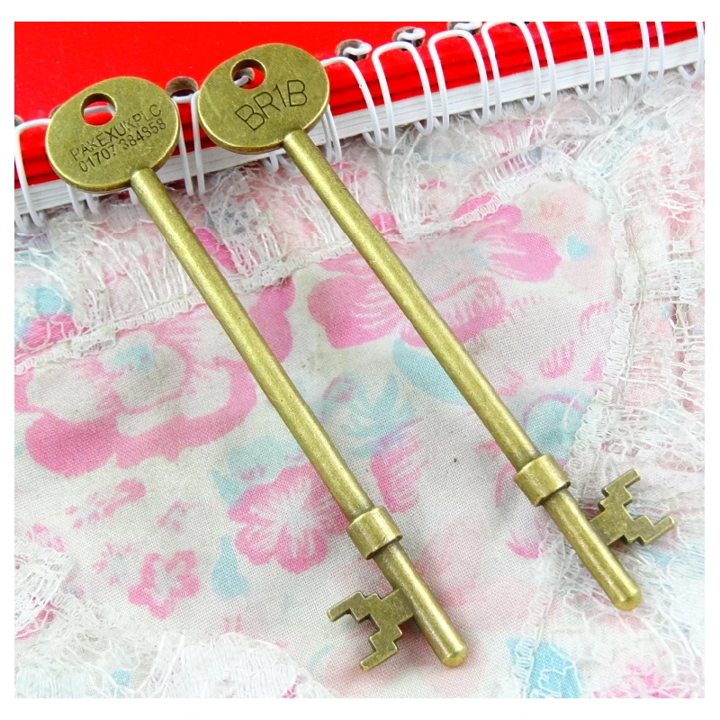 8pcs 95*19MM key pendant key charms Antique Bronze Plated Jewelry findings key accessories