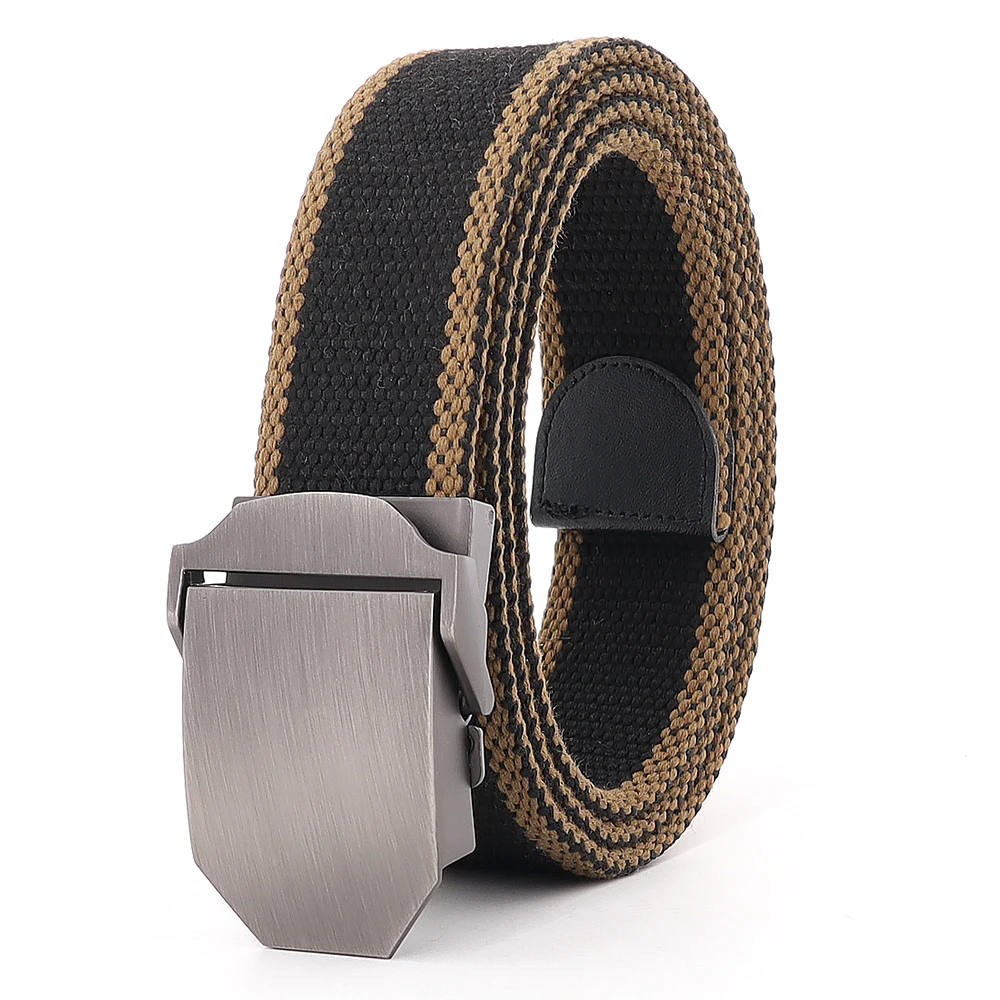 New Arrival Real Striped Adult Fashion Men Free tiger Leather Belt Ultra Long 140 Canvas Belt Man Automatic Buckle cowboy belts