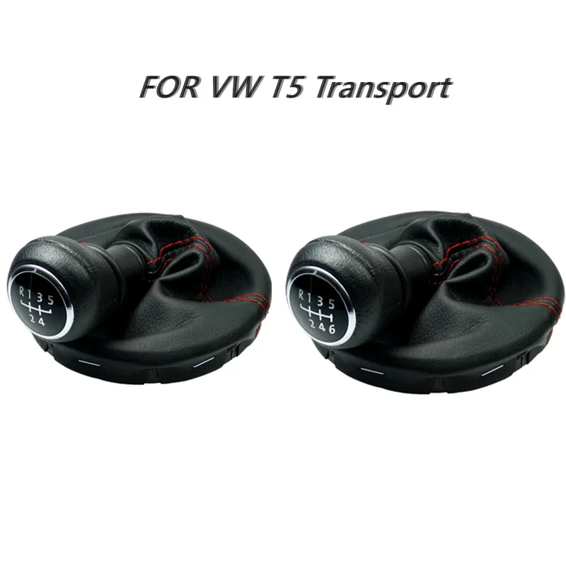 FOR VW T5 Transport 2003-2011 Car 5 6 Speed Gear Shift Knob Shift Shift Knob Shift Handball Gear Knob+PU Leather