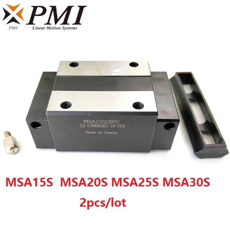 

2pcs/lot Original Taiwan PMI MSA15S MSA20S MSA25S MSA30S linear guideway slide block Carriage for machine CNC router