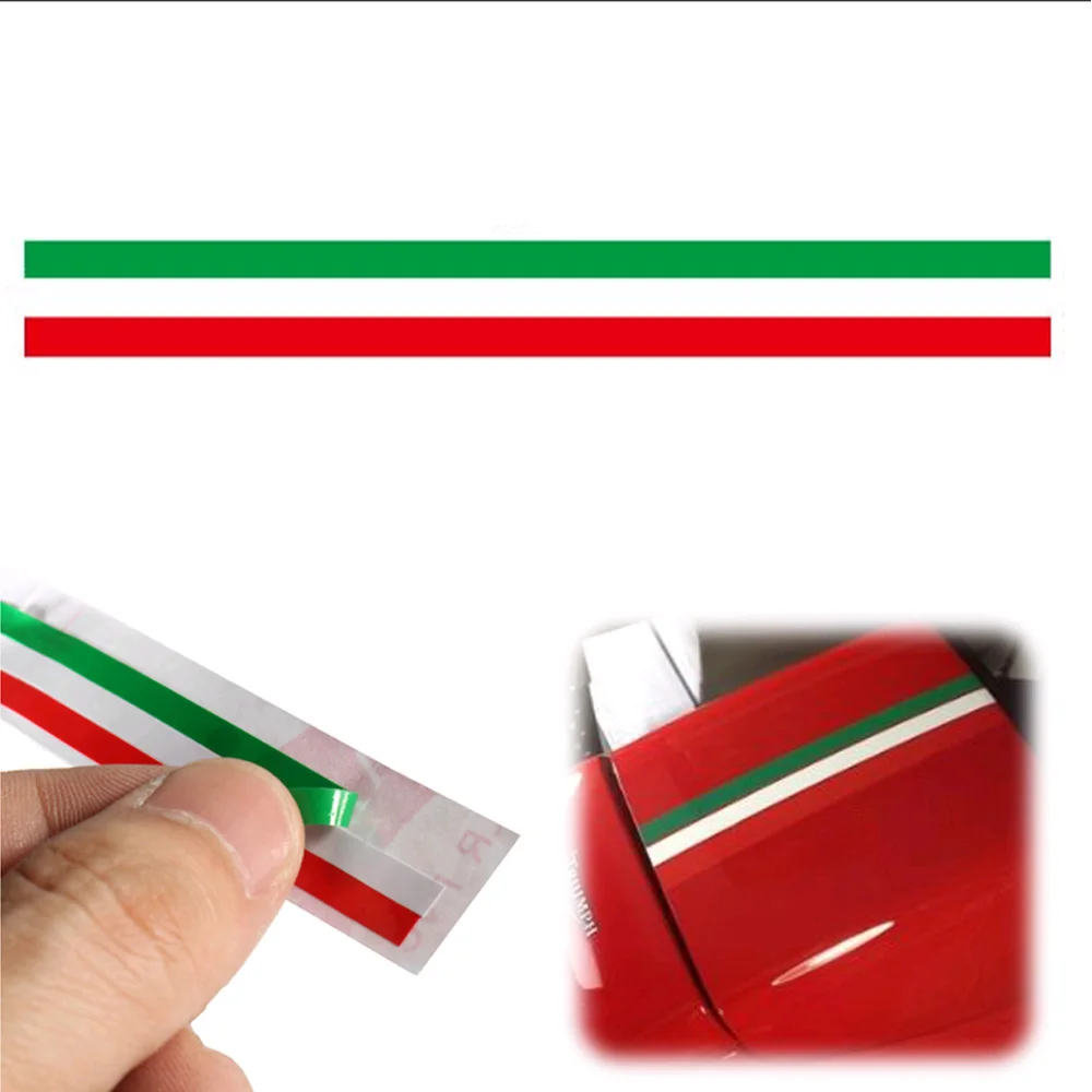 

40 X1.5 Cm PVC Italian Italy Long Flag Sticker Strip Decal Badge Bright Color Universal Car Sticker Auto Styling Car Accessories