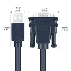 USB to RS232 Adapter Serial Cable DB9 Male 9 Pin with FTDI Chipset for Windows 10 8.1 8 7 XP Vista, OS, Linux, 4FT 24BB