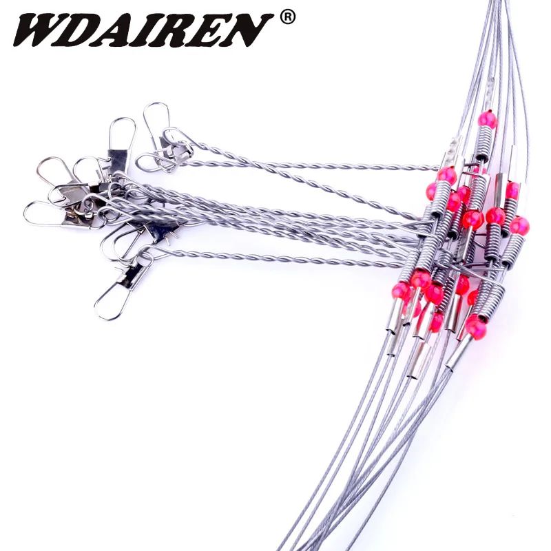 WDAIREN Anti-Winding 1-5 Swivel String Fishing Hook Steel Rigs Wire Leader Hooks High Quality Steel Fishhooks Lure Accessories