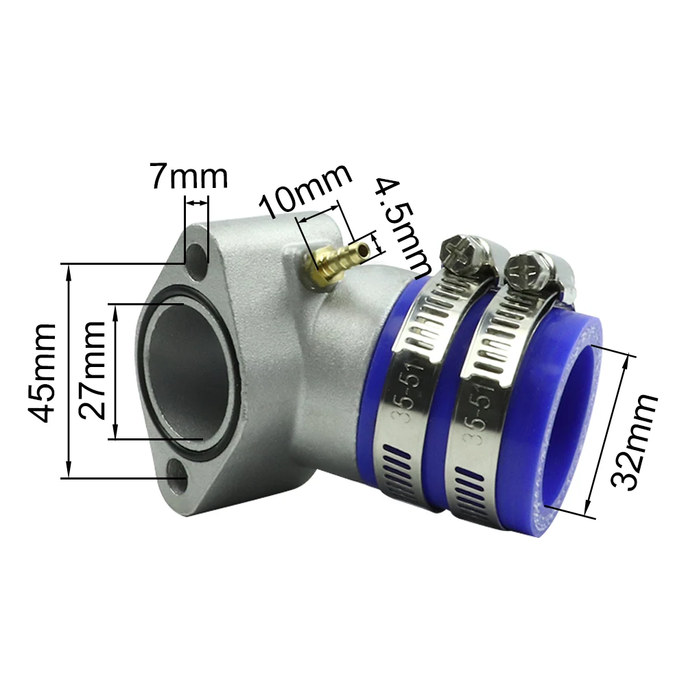 Wyścigi gaźnik kolektor dolotowy powietrza Boot dla GY6 125cc 150cc 250cc 4-suwowy QMJ152 QMJ157 QMI152 QMI157 silniki motorower — zdjęcie 3