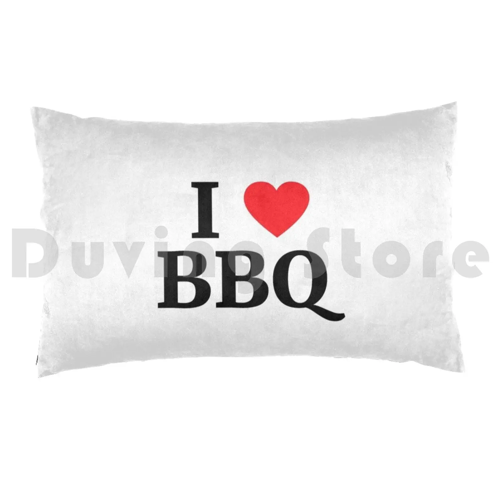 I Love Bbq Heart Pillow Case Printed 50x75 Bbq I Love Bbq Barbecue Grill Grilling Meat Cook Barbeque Chef