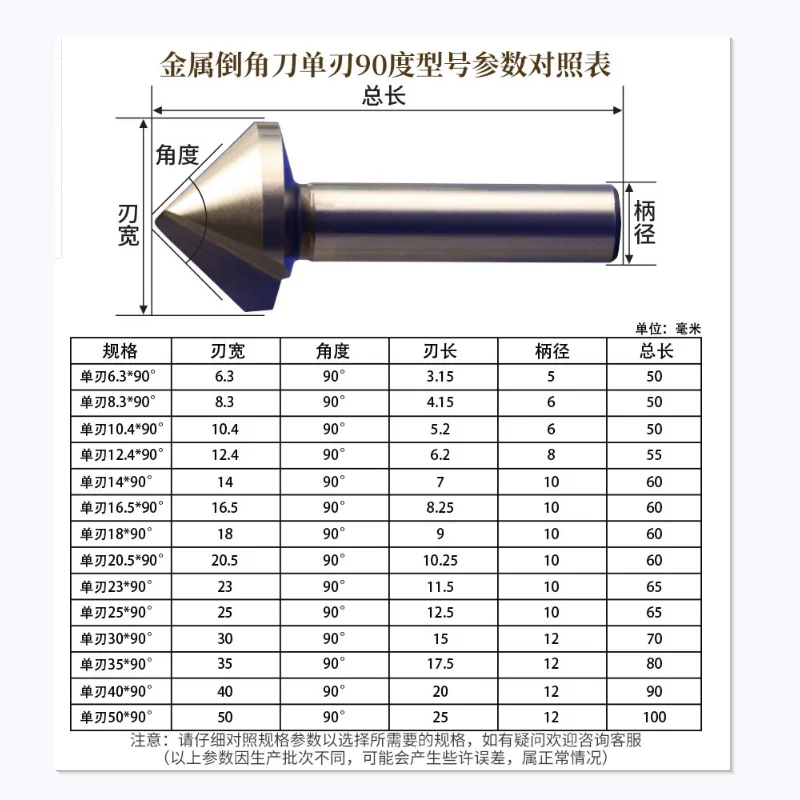 6.3-50mm 1Flute 3 Flute 90 Degree HSS M2 6542 Countersink Chamfering Tool Drill Bits For Stainless Steel Aluminum Alloy