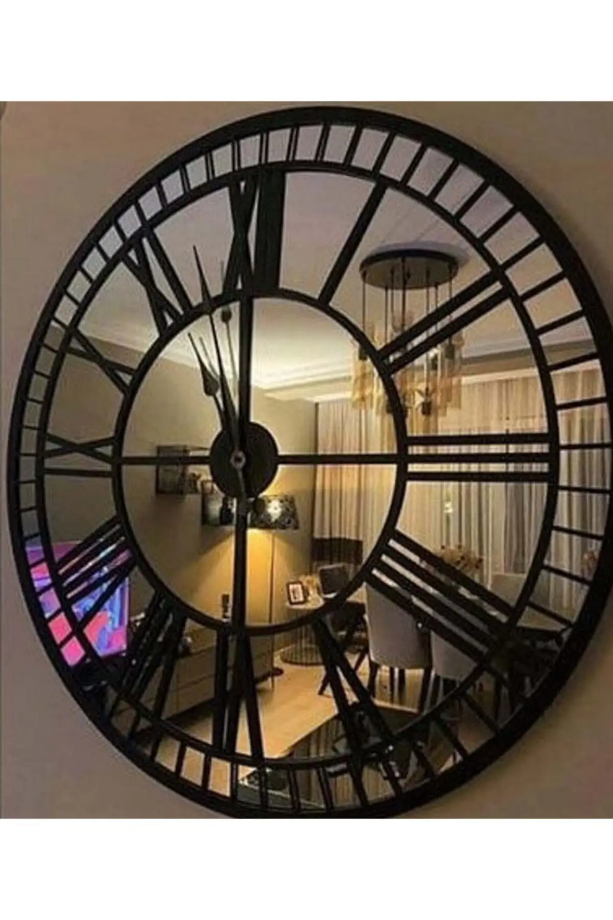 Wall Clocks-Large Size Decorative 80 Cm Mirrored Wall Clock