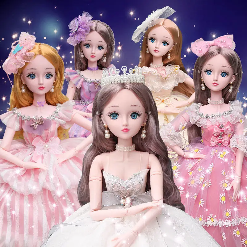 

60cm oversized blue eyes beautiful doll set girl educational toy princess children single simulation girl doll birthday gift