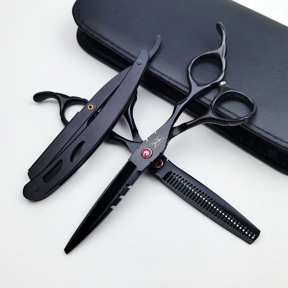 

440C Japan Professional Hairdressing Scissors Cutting Thinning Shears Hair Scissors Kit Right Hand Barber Scissors