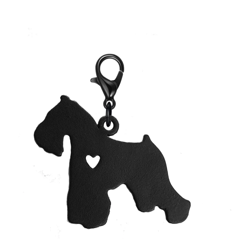 Animal Schnauzer Black Dog Key Chain With 11 MM Lobster Clasp Fashion Jewelry Keychains Accessories For Women