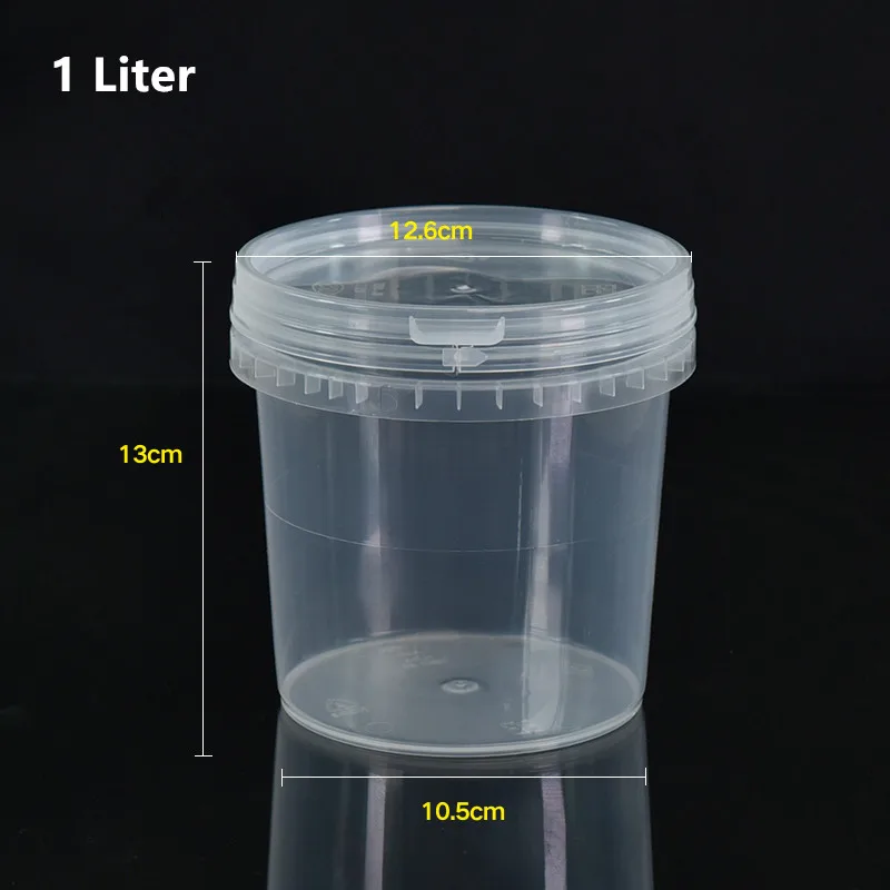 Thicken Food Grade 1L Plastic Bucket for Food Leakproof storage container for cotton candy Honey ice cream