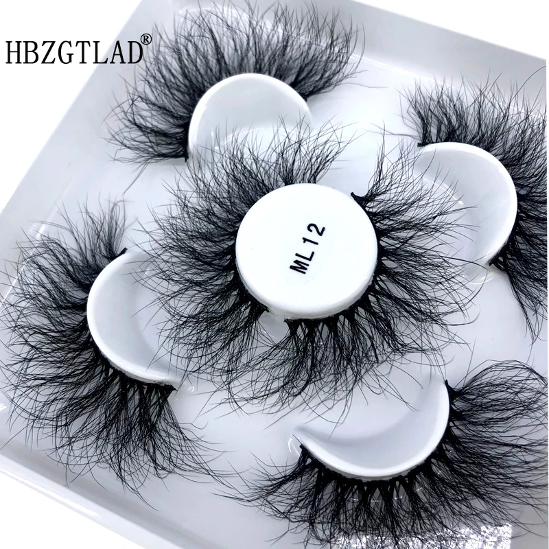 Reusable mink eyelashes 25mm lashes fluffy messy 3D mink lashes wholesale 3 pairs natural Long Thick false eyelashes extension