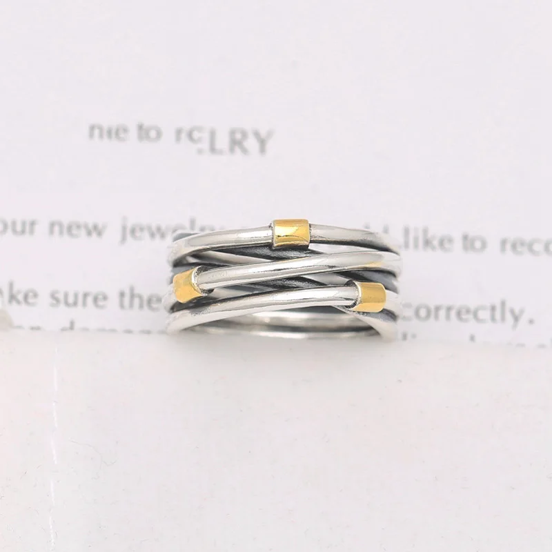 S925 Silver Eternity Entwined Rose Rope Bands Rings For Women Wedding Party Gift fit Lady Fine Jewelry