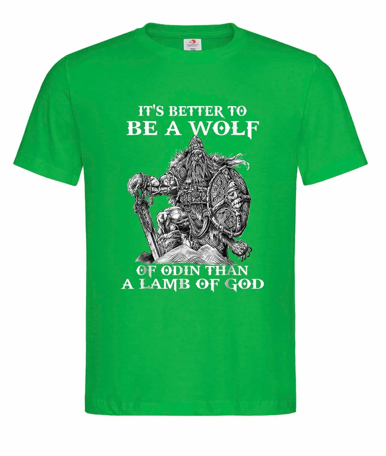 It\'s Better To Be A Wolf of Odin That A Lamb of God. Vikinger Warriors Valhalla T-Shirt. Cotton Short Sleeve O-Neck Mens T Shirt