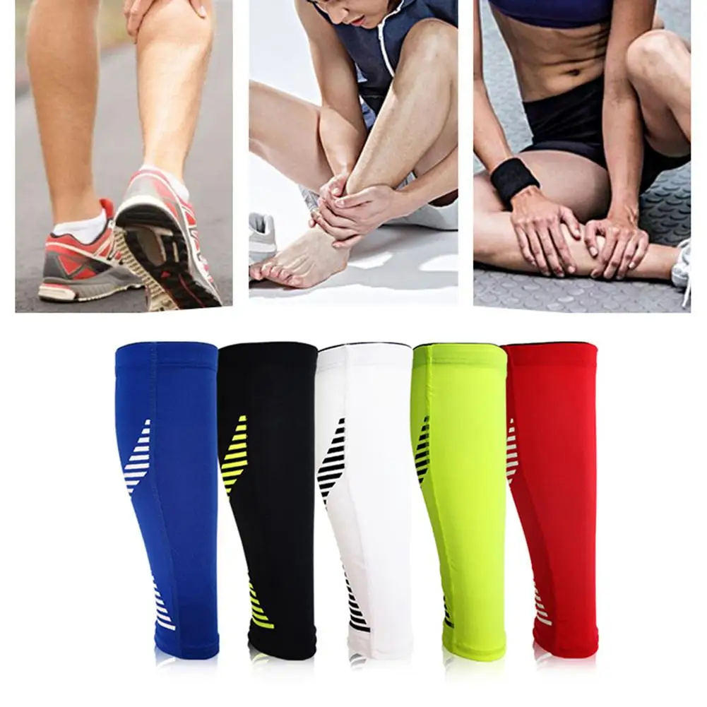 1Pc Calf Compression Sleeves Running Leg Sleeve Leg Support Brace Gym Sports Protector Elastic Breathable Basketball Knee Pads