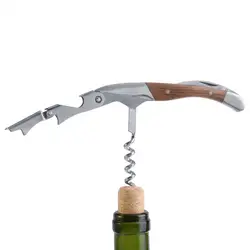 Professional Wine Opener With Wood Handle Corking Wine Cork Bottle Screw Corkscrew Wine Opener Jar Can Opener Bar Accessories