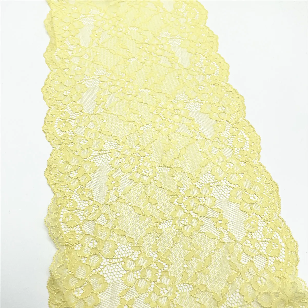 3M/lot Width 8 5/8 in 22cm Yellow Elastic Stretch Lace For Clothing Accessories Lingerie Sewing Applique Costume Lace Fabric DIY