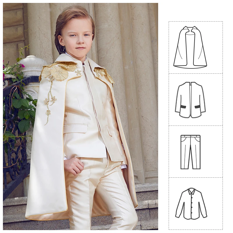 Children Suit For  Boys Suits Kids Blazer Cloak Formal Gentleman Dress Boys Suits For Weddings Birthday Teen Clothes Catwalk