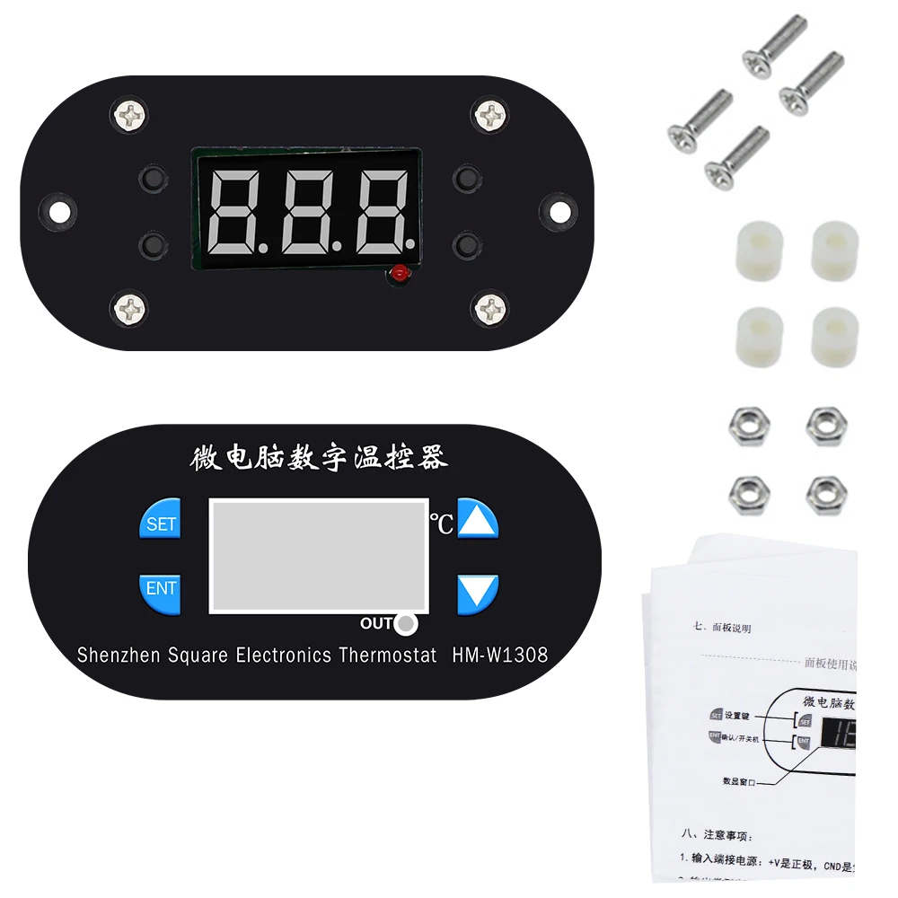 XH-W1308 W1308 Electronics Thermostat Temperature Controller Heat Cool Temp adjustable Thermostat with Sensor probe 40% Off