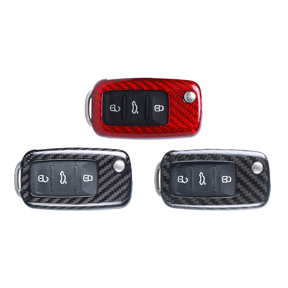 Carbon Fiber Car Replacement Remote Key Shell Cover Case For VW Golf GTI R32 Jetta Rabbit Polo