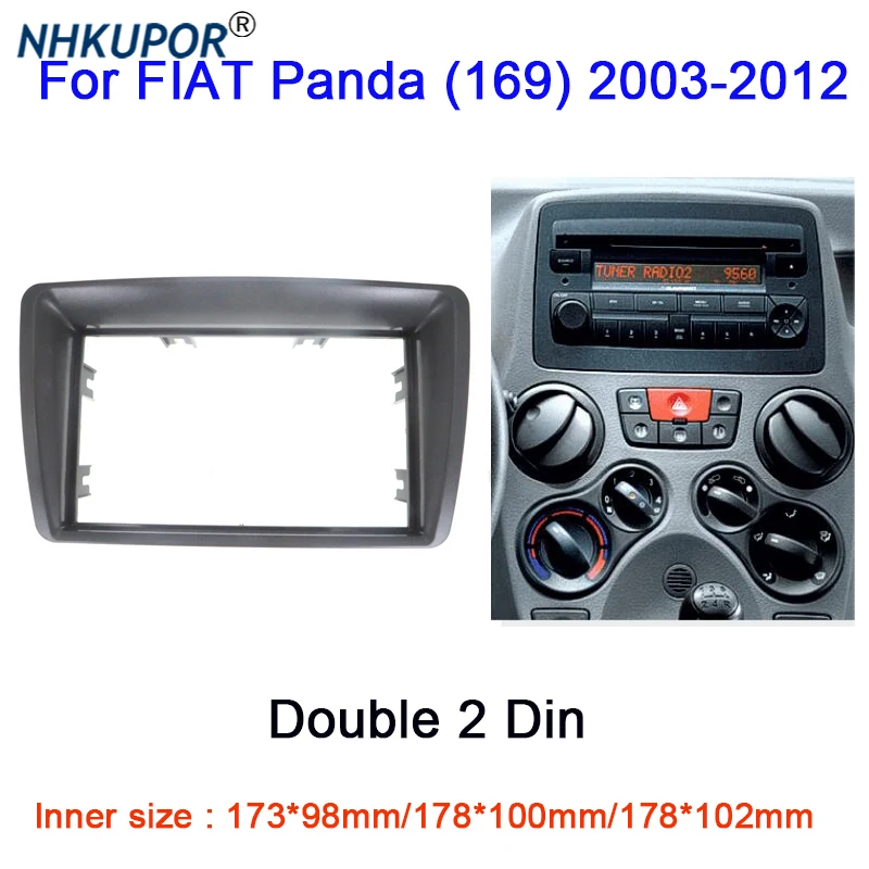 Car Radio Fascia For FIAT Panda (169) 2003-2012 Double 2 Din DVD Stereo CD Panel Installation Dashboard Mount Trim Frame Kit